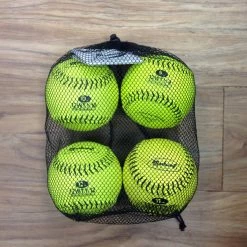 The Softball Group Set Of Optic Yellow 12" Weighted Leather Training Softballs