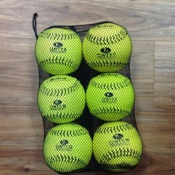 The Softball Group Set Of Optic Yellow 12" Weighted Leather Training Softballs